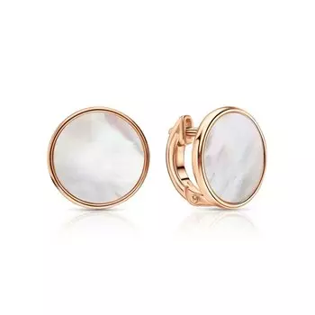 Серебряные серьги с перламутром природным