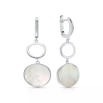 Серебряные серьги с перламутром природным