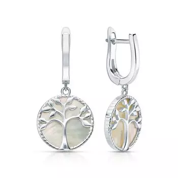 Серебряные серьги с перламутром природным