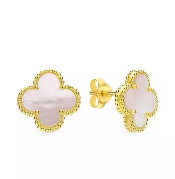 Серебряные серьги с перламутром природным