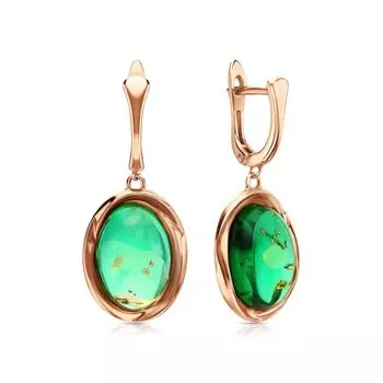 Серебряные серьги с янтарем