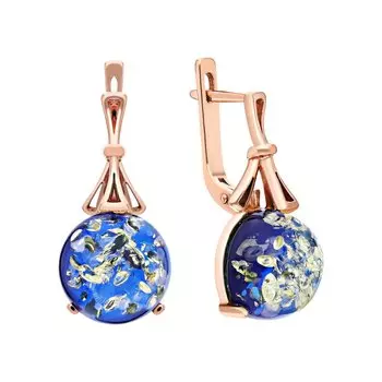 Серебряные серьги с янтарем