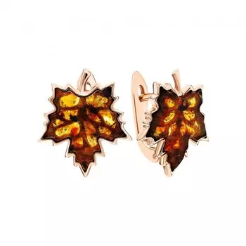 Серебряные серьги с янтарем