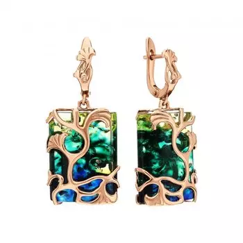 Серебряные серьги с янтарем природным