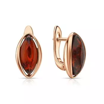 Серебряные серьги с янтарями природными