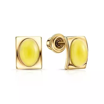 Серебряные серьги с янтарями природными