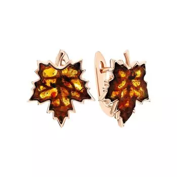 Серебряные серьги с янтарями природными