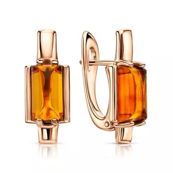 Серебряные серьги с янтарями природными