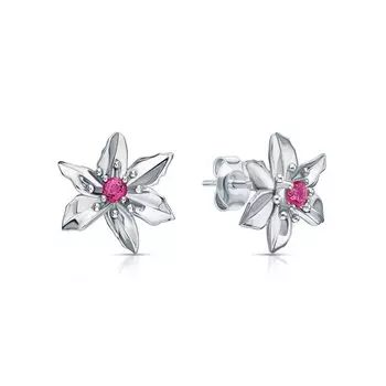 Серебряные серьги с розовыми топазами природными