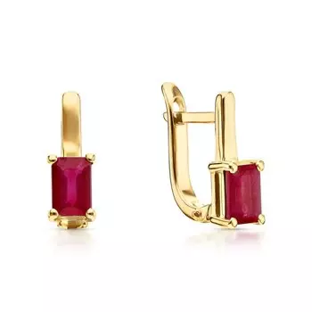 Серебряные серьги с рубинами природными