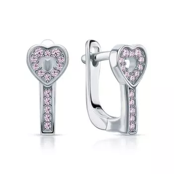 Серебряные серьги с сапфирами выращенными