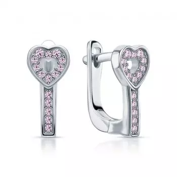 Серебряные серьги с сапфирами выращенными