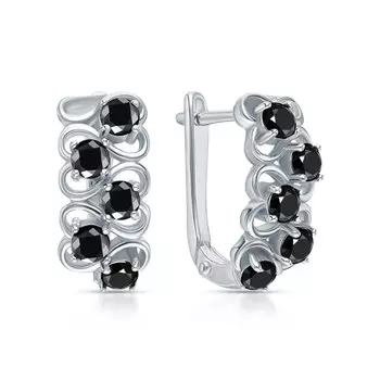 Серебряные серьги с шпинелями природными