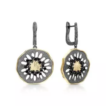 Серебряные серьги с шпинелями природными