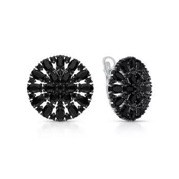 Серебряные серьги с шпинелями природными