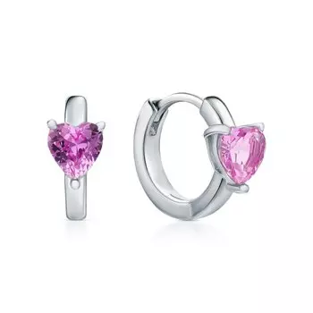 Серебряные серьги с синтетическим корундом