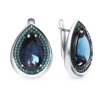 Серебряные серьги с ситаллами
