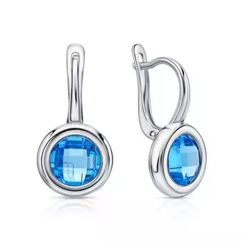 Серебряные серьги с ситаллами