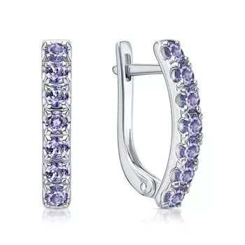 Серебряные серьги с танзанитами природными