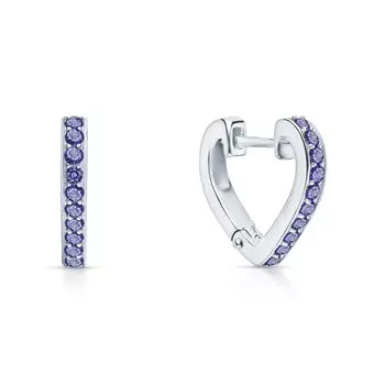 Серебряные серьги с танзанитами природными