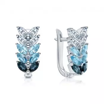 Серебряные серьги с топазами