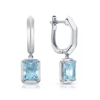 Серебряные серьги с топазами природными