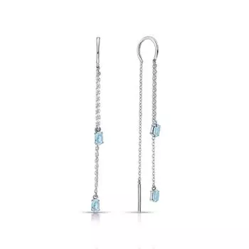 Серебряные серьги с топазами природными