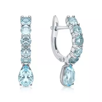 Серебряные серьги с топазами природными