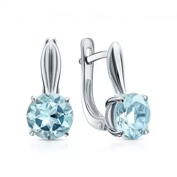 Серебряные серьги с топазами природными