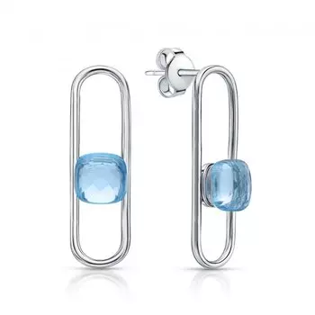 Серебряные серьги с топазами природными