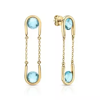 Серебряные серьги с топазами природными