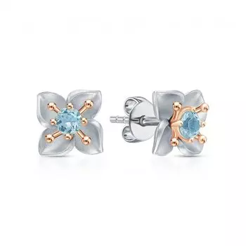 Серебряные серьги с топазами природными