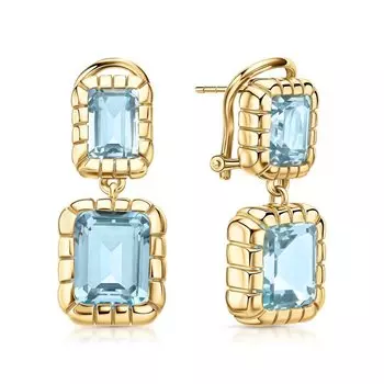 Серебряные серьги с топазами природными