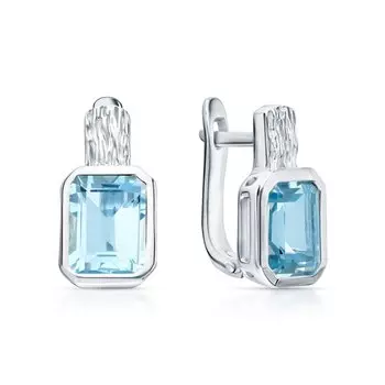 Серебряные серьги с топазами природными