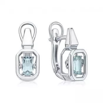 Серебряные серьги с топазами природными