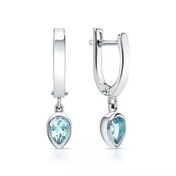 Серебряные серьги с топазами природными