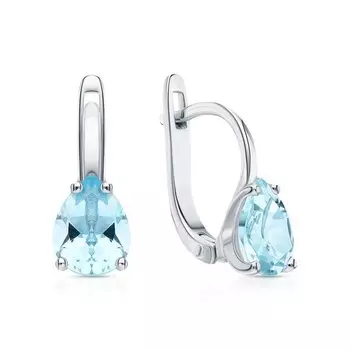 Серебряные серьги с топазами природными