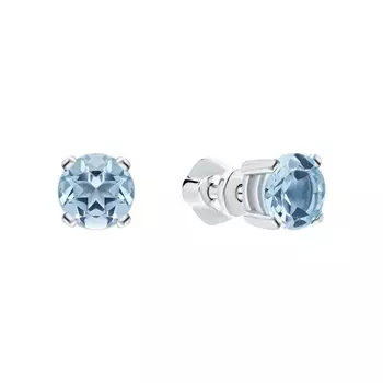 Серебряные серьги с топазами природными