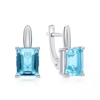 Серебряные серьги с топазами природными