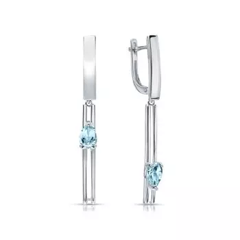 Серебряные серьги с топазами природными