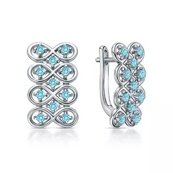 Серебряные серьги с топазами природными