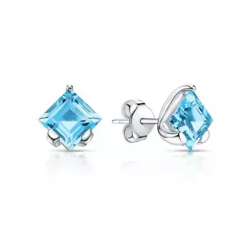 Серебряные серьги с топазами природными