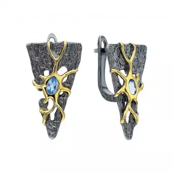 Серебряные серьги с топазами природными