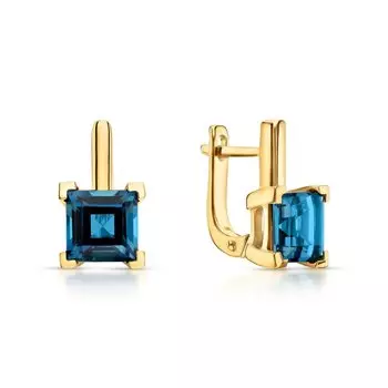 Серебряные серьги с топазами природными