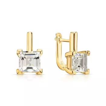 Серебряные серьги с топазами природными