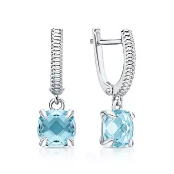 Серебряные серьги с топазами природными