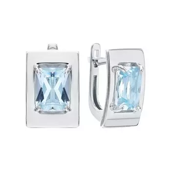 Серебряные серьги с топазами природными