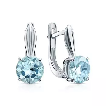 Серебряные серьги с топазами природными