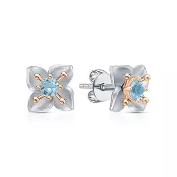 Серебряные серьги с топазами природными