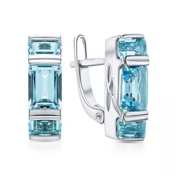 Серебряные серьги с топазами природными